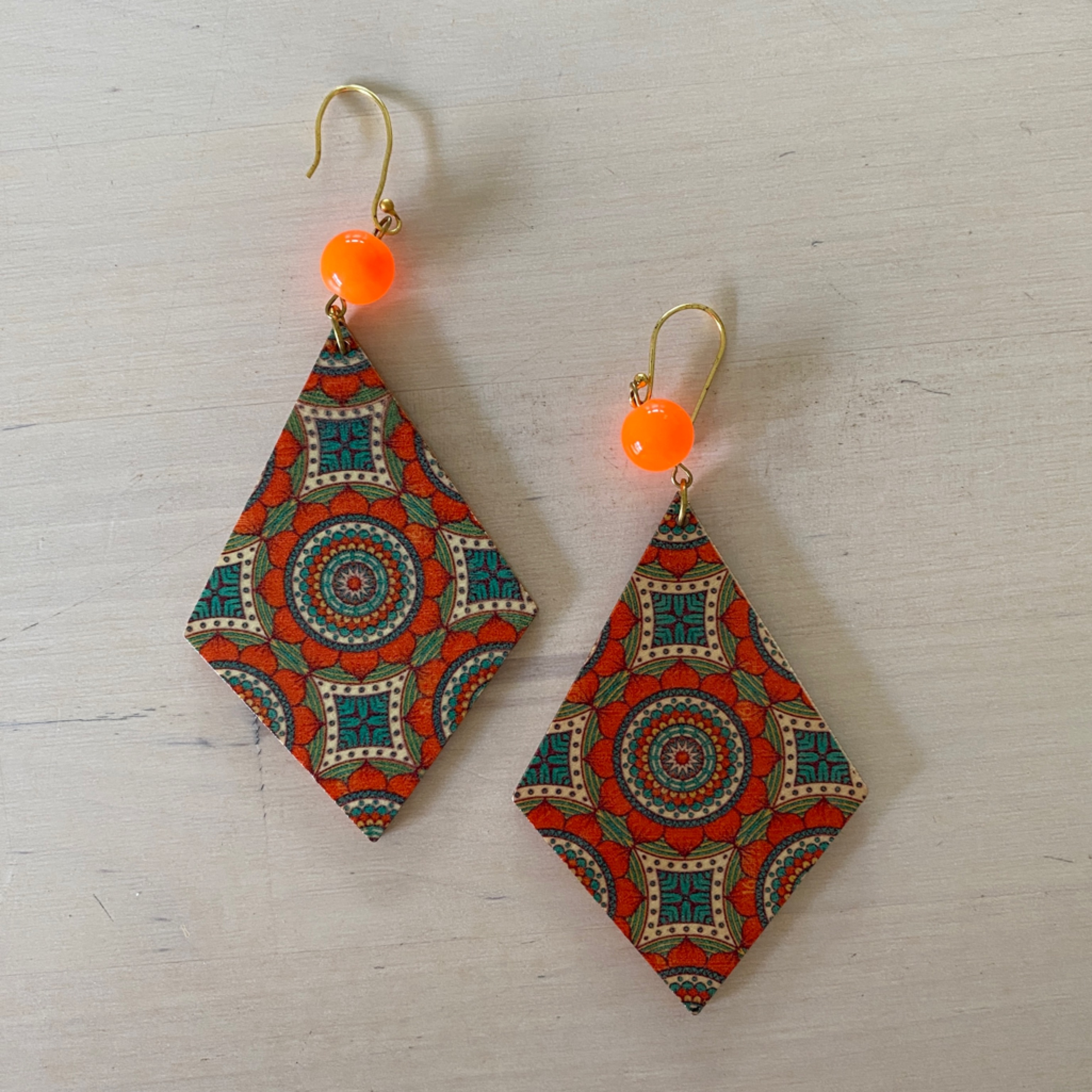 Mandala Wood Boho Earrings